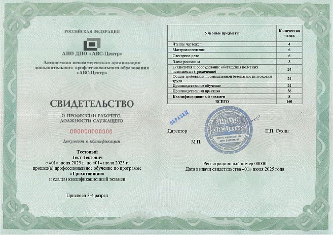 Грохотовщик (2-4 разряды). Обучение дистанционно